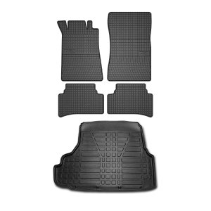 Mercedes C Class W202 Floor-Trunk Mats - Omac - El-Toro & YPS - Black - '95-'00